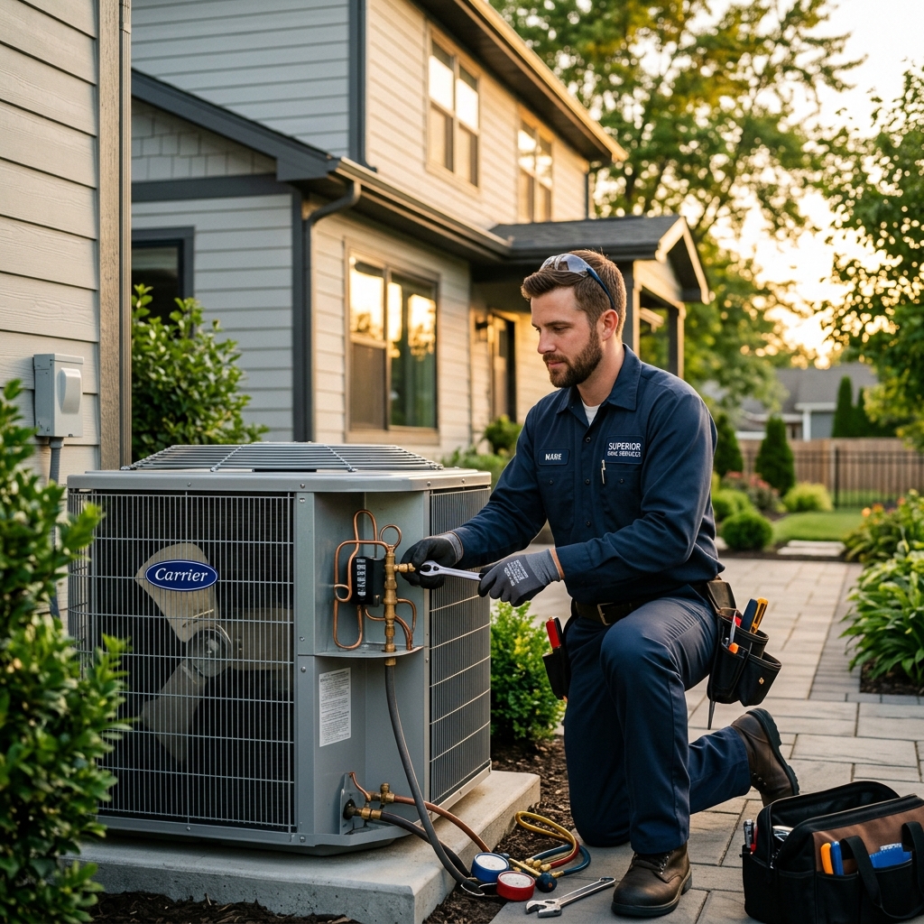 HVAC technician at work